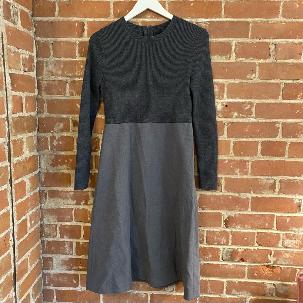 COS Wool Grey Midi Dress - Size M